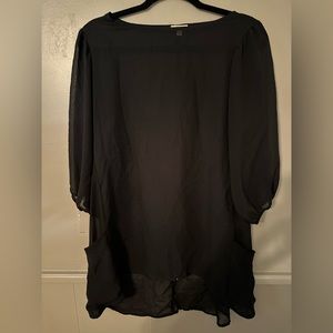 Shear black high low blouse. Size large.